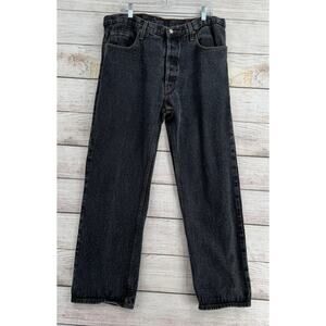Vintage Levis 501 Button Fly Straight Leg Jeans Mens 38x30 Black Gray